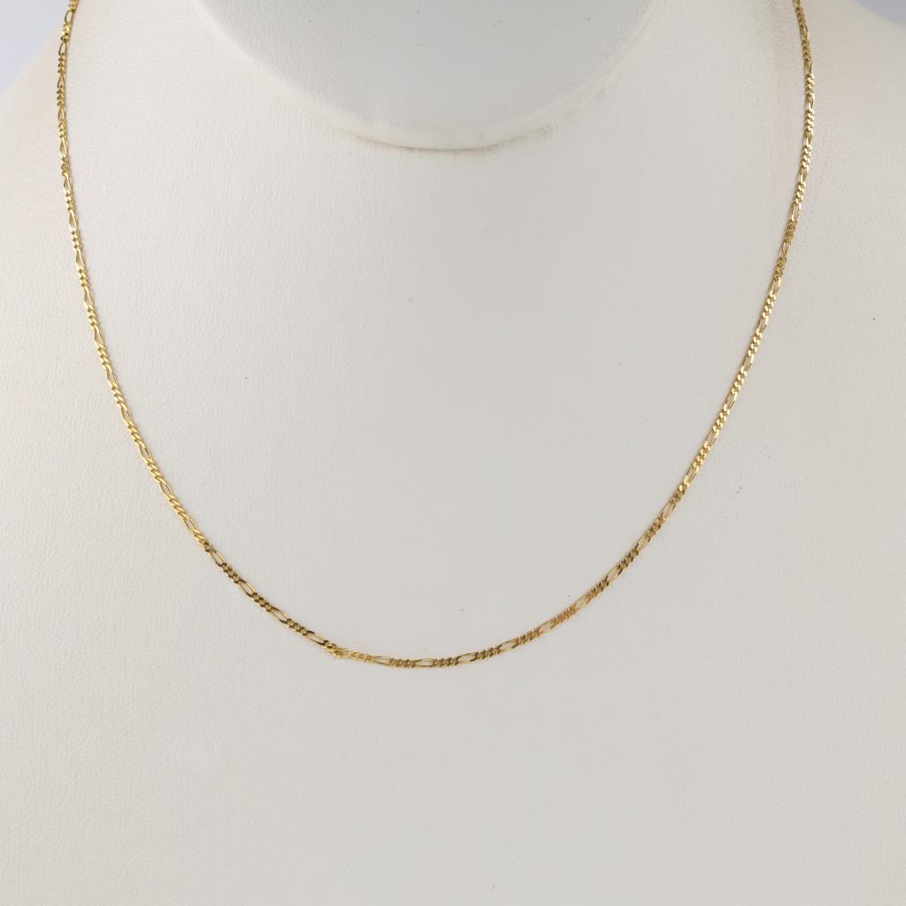 14kt Gold Dainty Figaro Chain Necklace