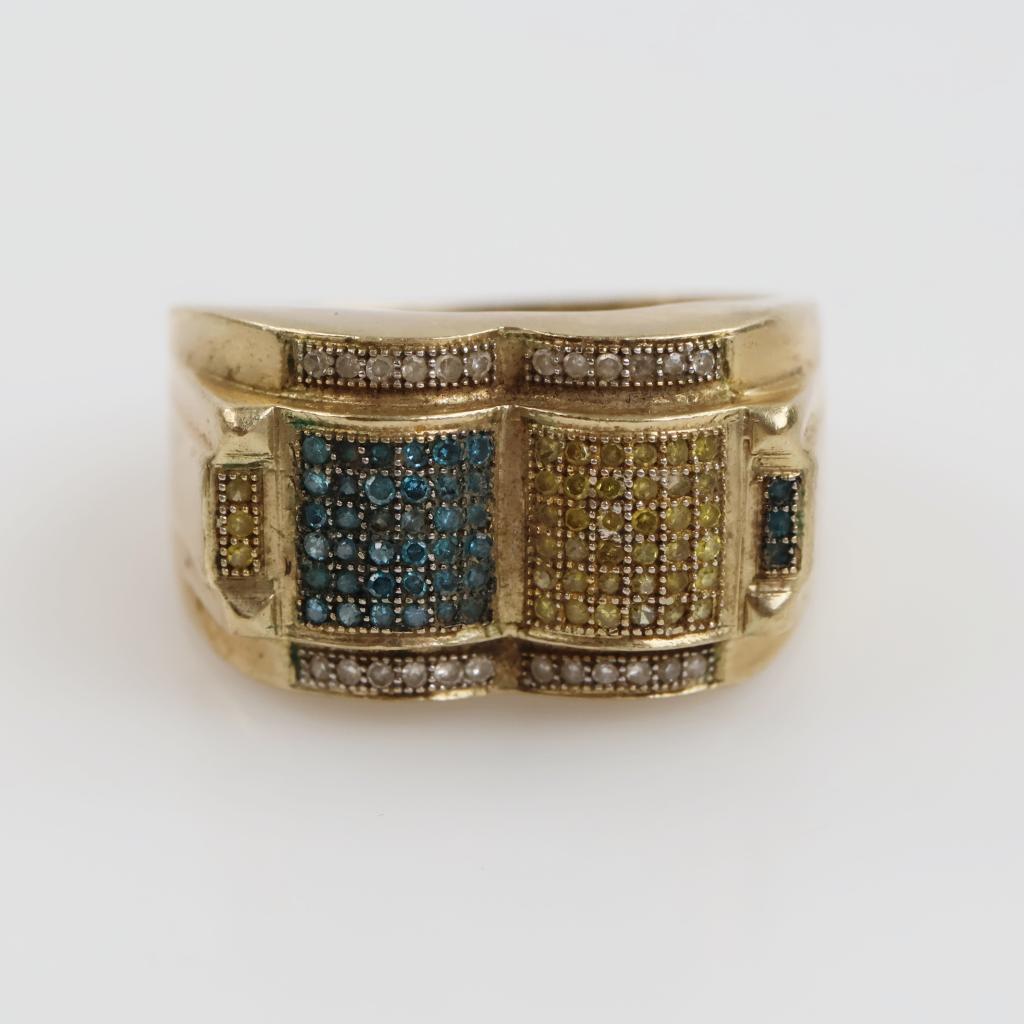 14kt Gold Diamond Accent Signet Ring