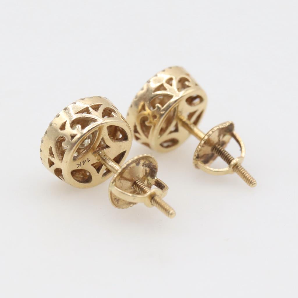 14kt Gold Diamond Accent Stud Earrings Property Room