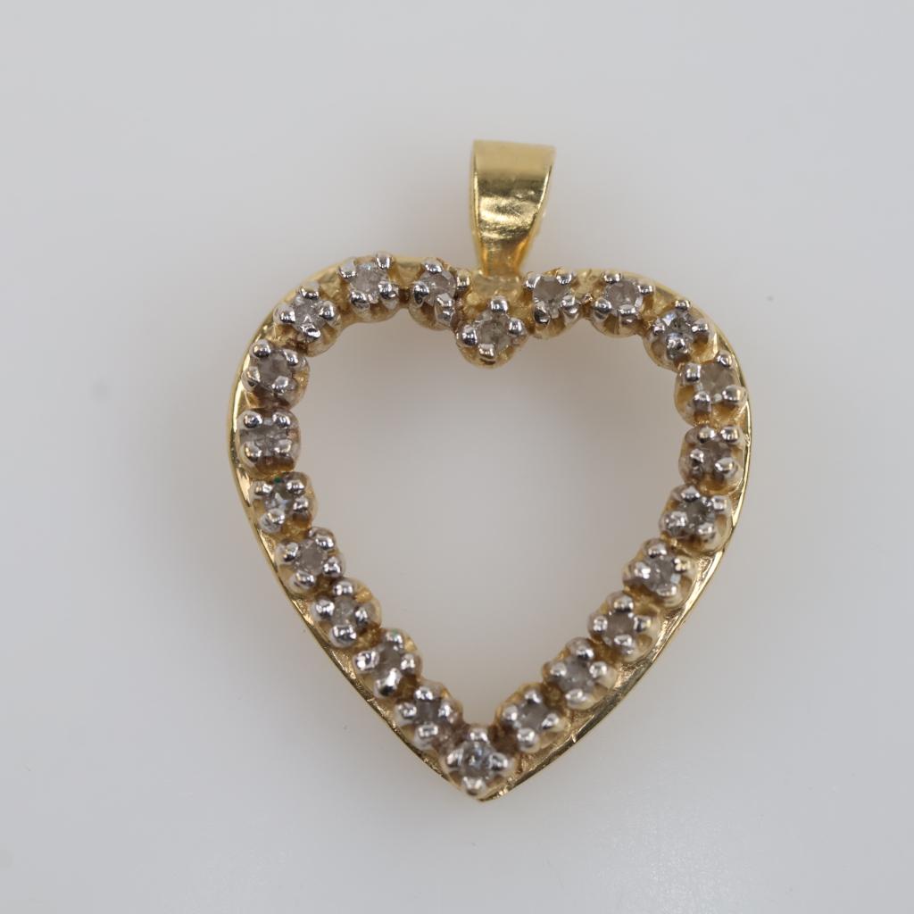 14kt Gold Diamond Heart Pendant