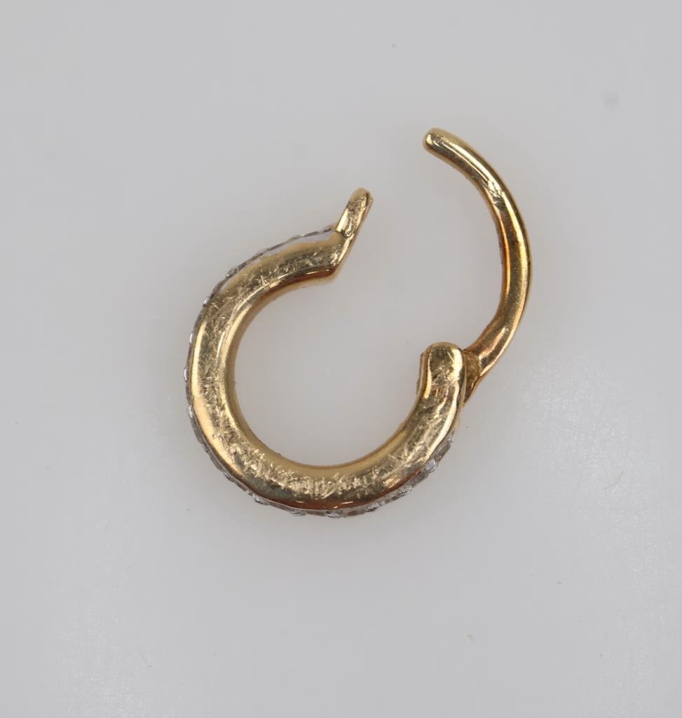 14kt Gold Diamond Hollow Hoop Earring