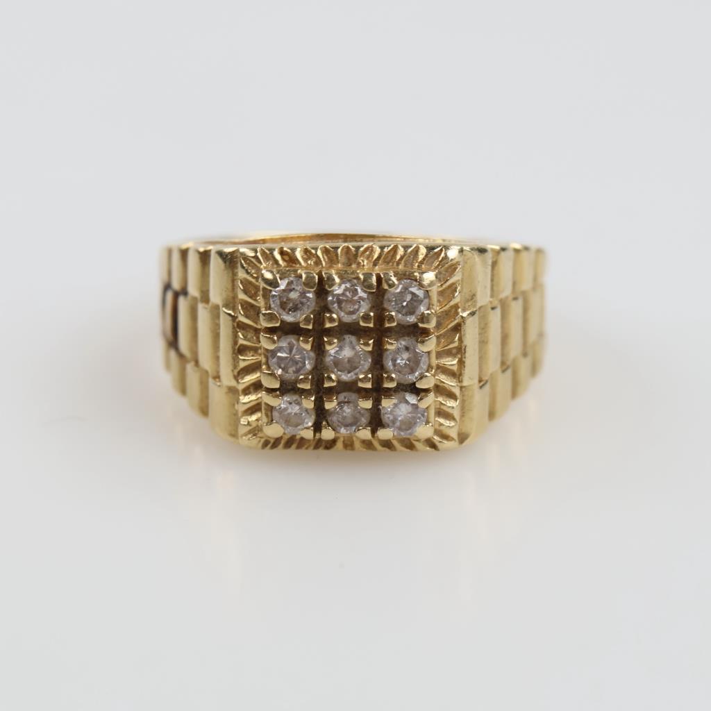 14kt Gold Diamond Signet Ring