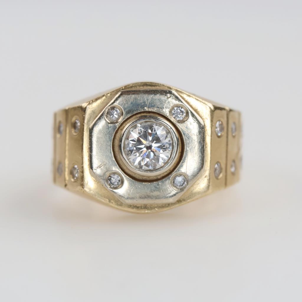 14kt Gold Diamond Signet Ring