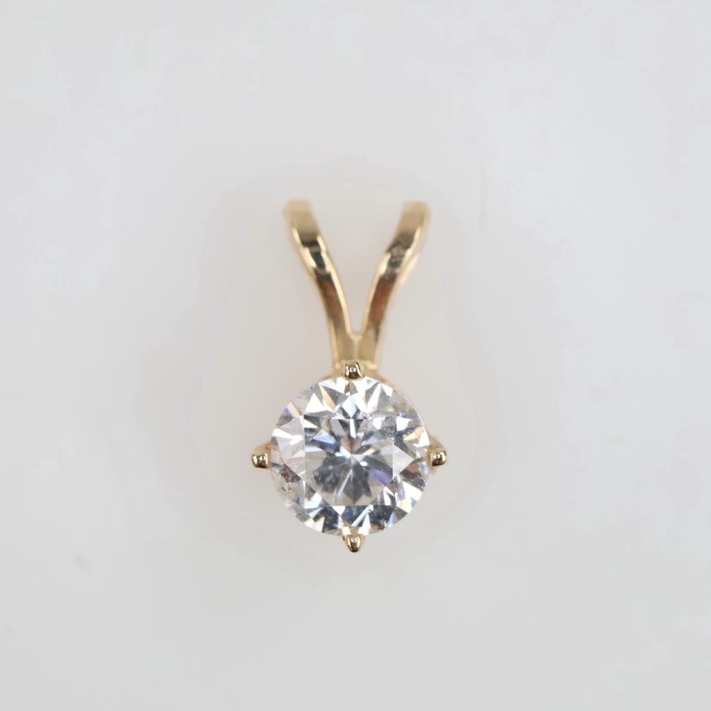 14kt Gold Diamond Solitaire Pendant