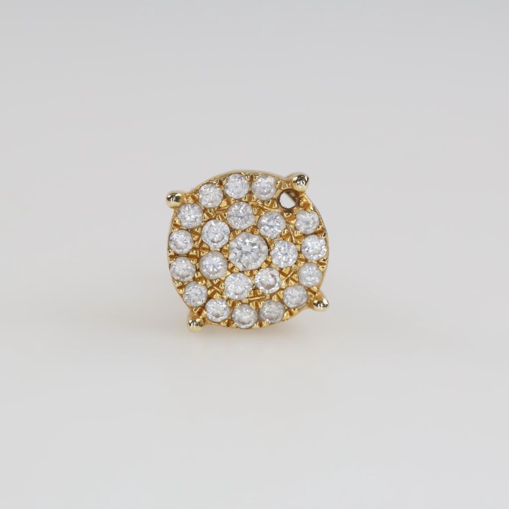 14kt Gold Diamond Stud Single Earring