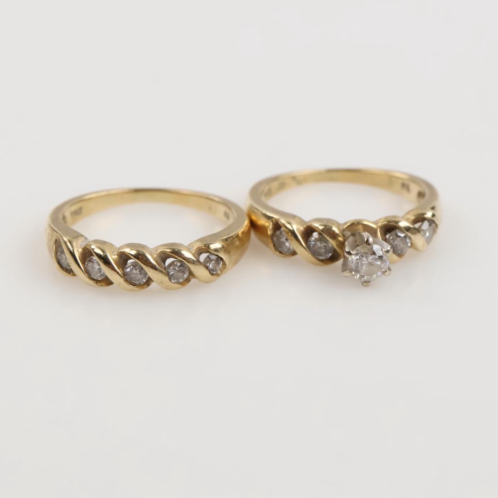 14kt Gold Diamond Wedding Set