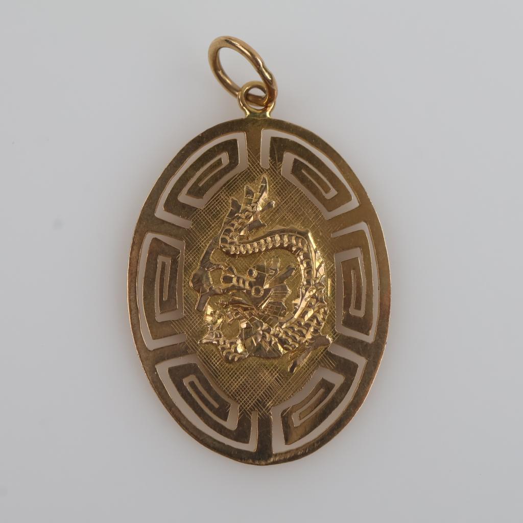 14kt Gold Dragon Pendant