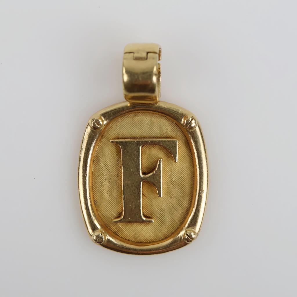14kt Gold F Initial Pendant