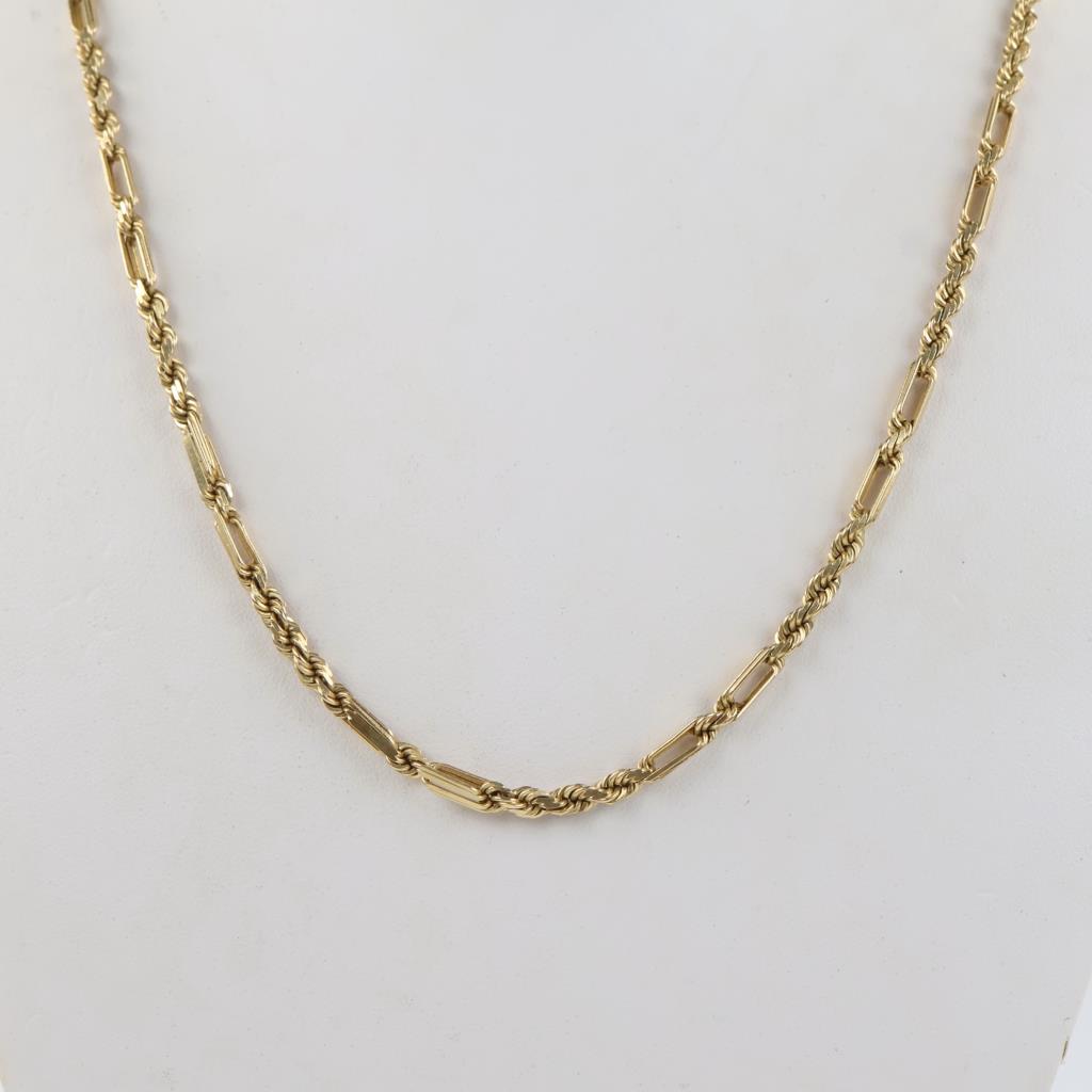 14kt Gold Fancy Twisted Rope Chain Necklace | Property Room