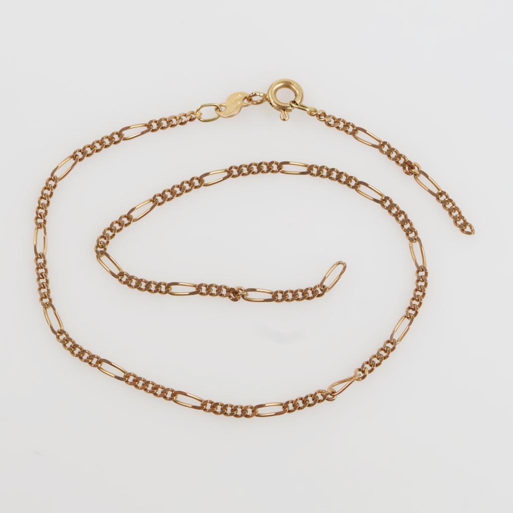 14kt Gold Figaro Chain Link Bracelet