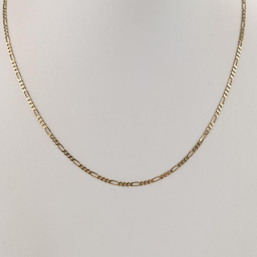 14kt Gold Figaro Chain Link Necklace