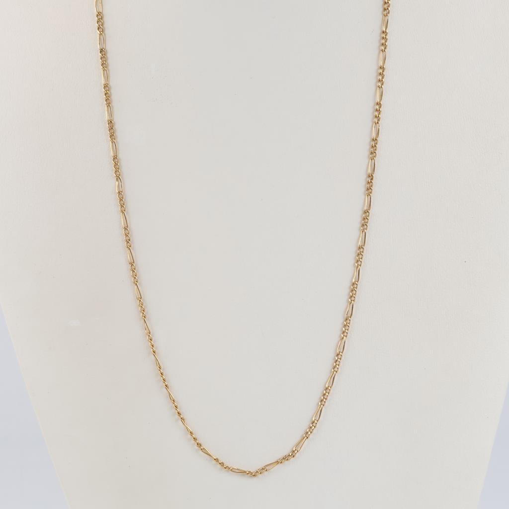 14kt Gold Figaro Chain Link Necklace