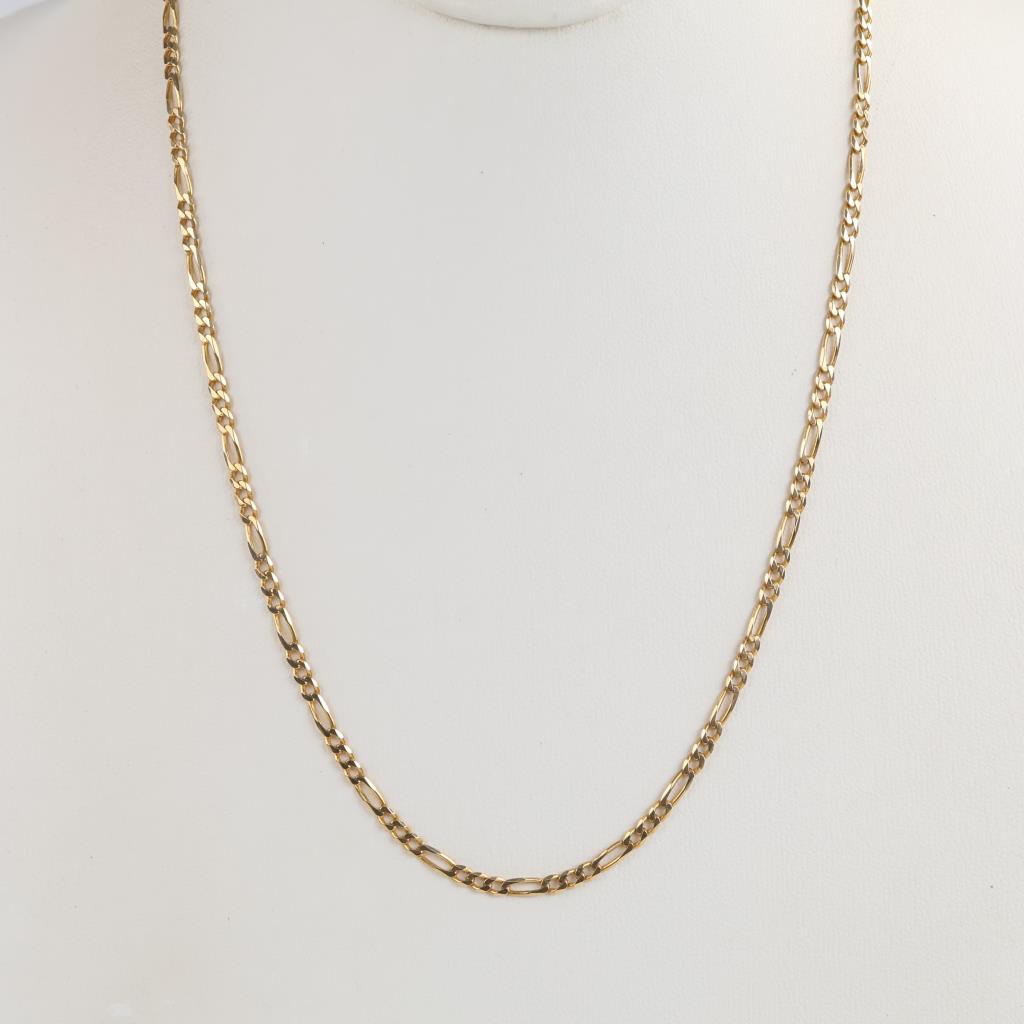 14kt Gold Figaro Chain Link Necklace