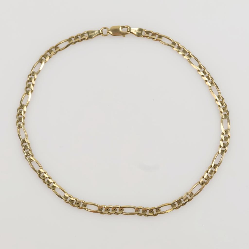 14kt Gold Figaro Link Anklet