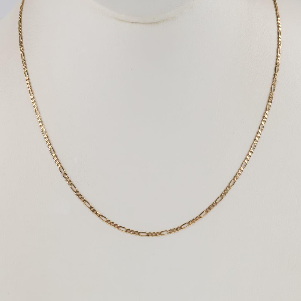14kt Gold Figaro Link Necklace