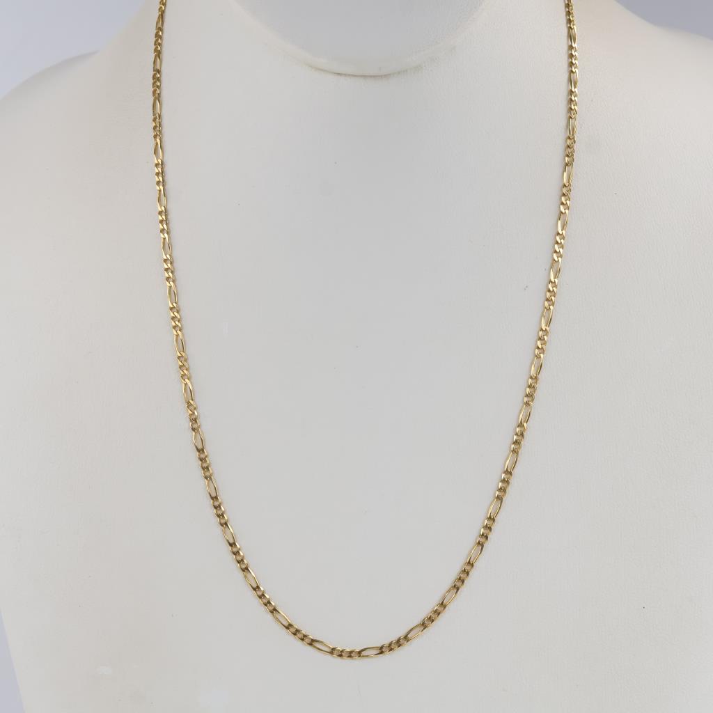 14kt Gold Figaro Link Necklace