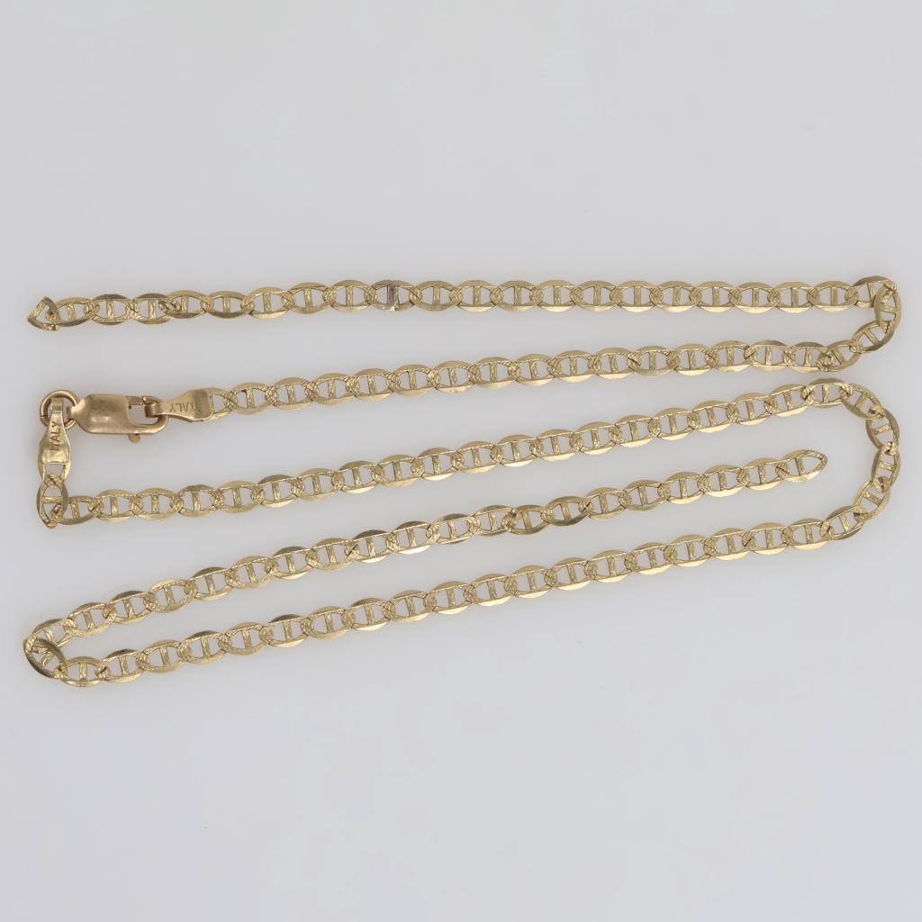 14kt Gold Flat Anchor Chain Necklace