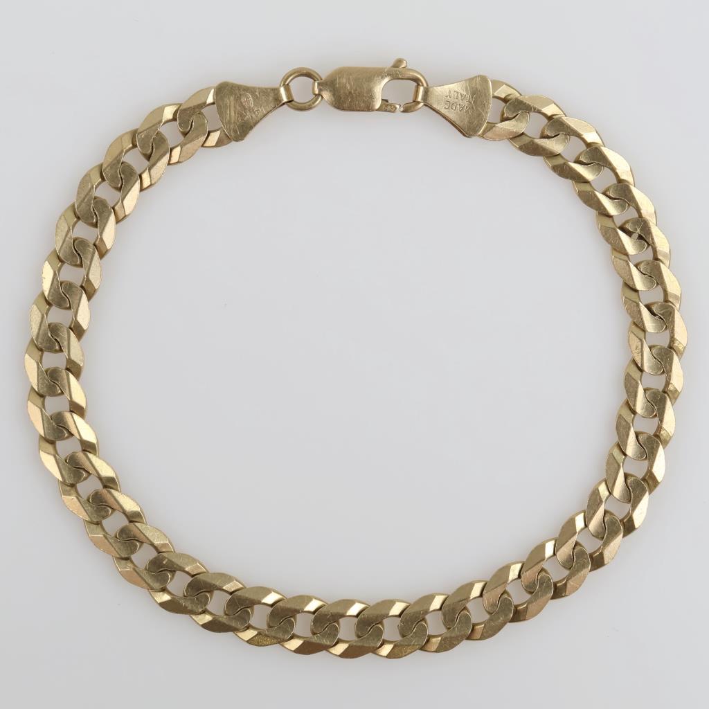 14kt Gold Flat Curb Link Bracelet