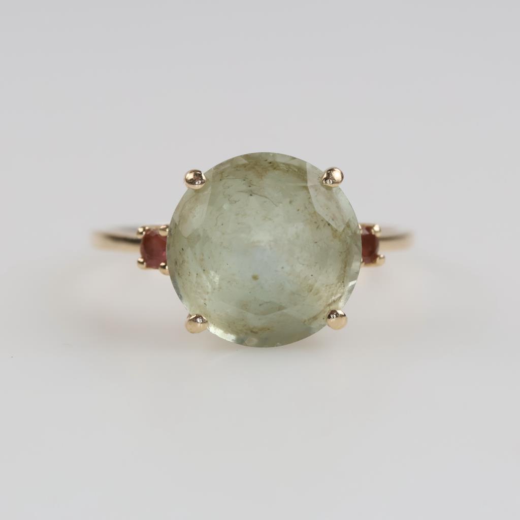 14kt Gold Green Spinel & Pink Tourmaline Ring