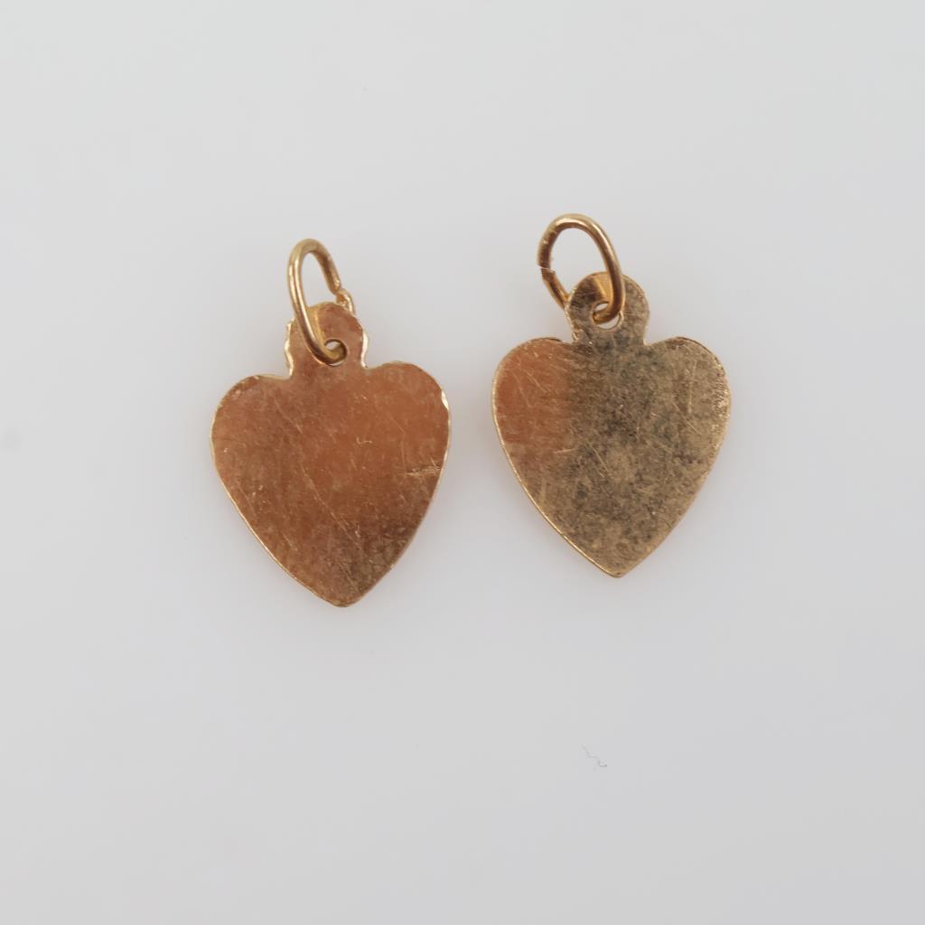 14kt Gold Heart Pieces, 2 Pieces