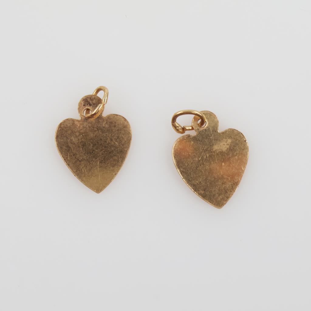 14kt Gold Heart Pieces, 2 Pieces