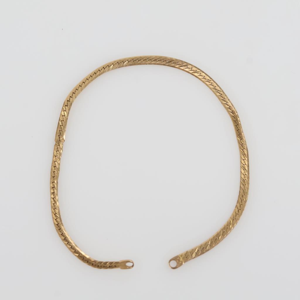 14kt Gold Herringbone Chain Bracelet