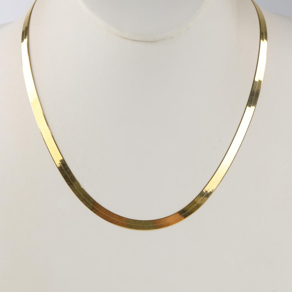 14kt Gold Herringbone Chain Neckalce