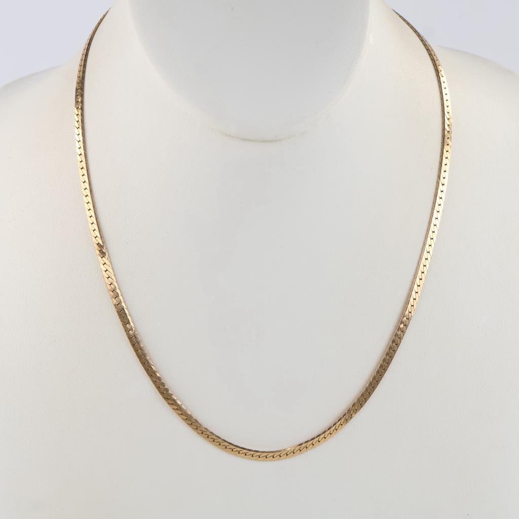 14kt Gold Herringbone Chain Necklace