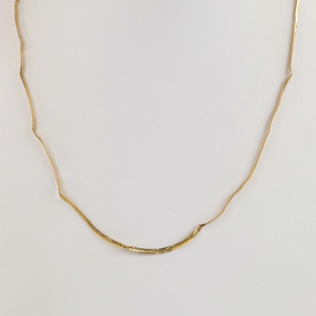 14kt Gold Herringbone Chain Necklace