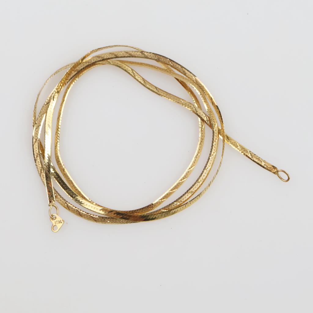 14kt Gold Herringbone Chain Necklace