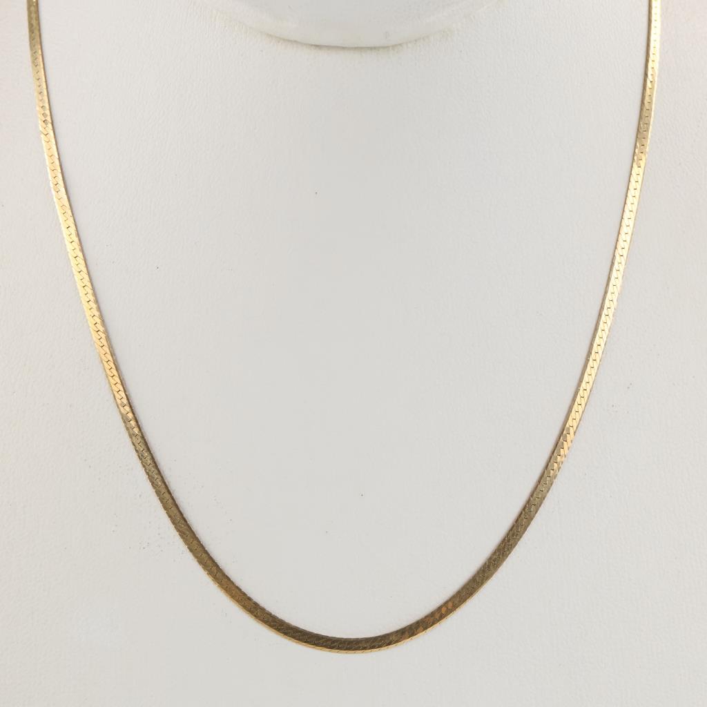 14kt Gold Herringbone Link Necklace