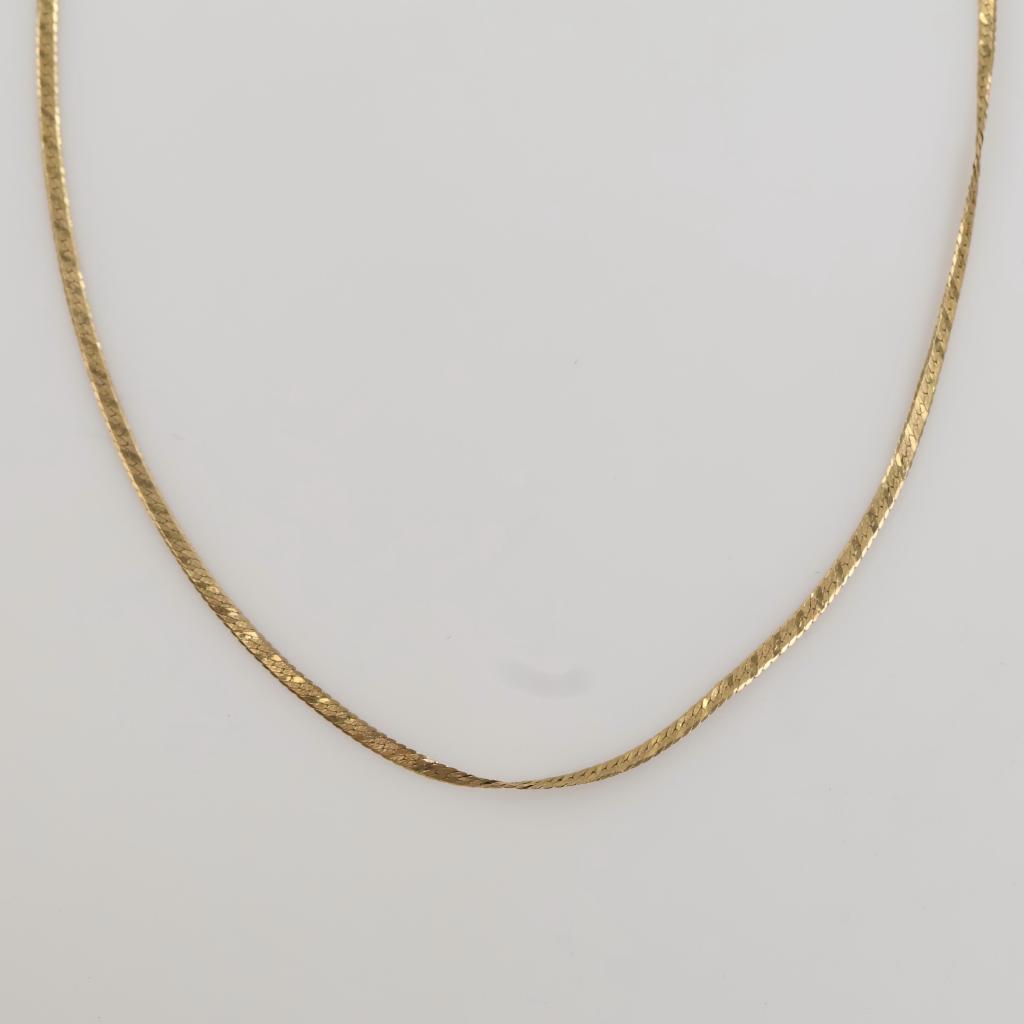 14kt Gold Herringbone Link Necklace