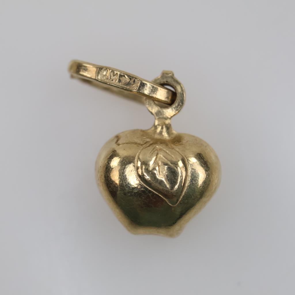 14kt Gold Hollow Apple Pendant