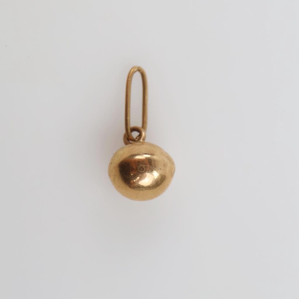 14kt Gold Hollow Ball & Link