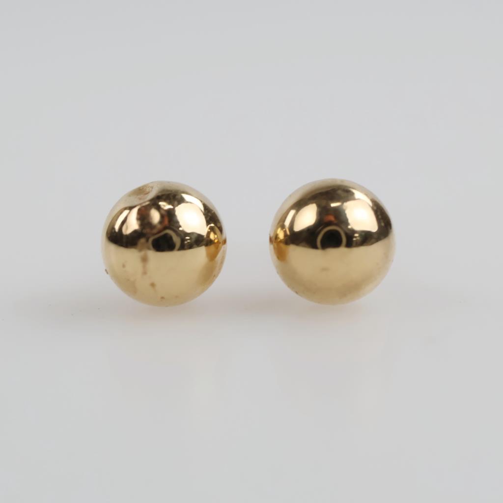 14kt Gold Hollow Ball Stud Earrings