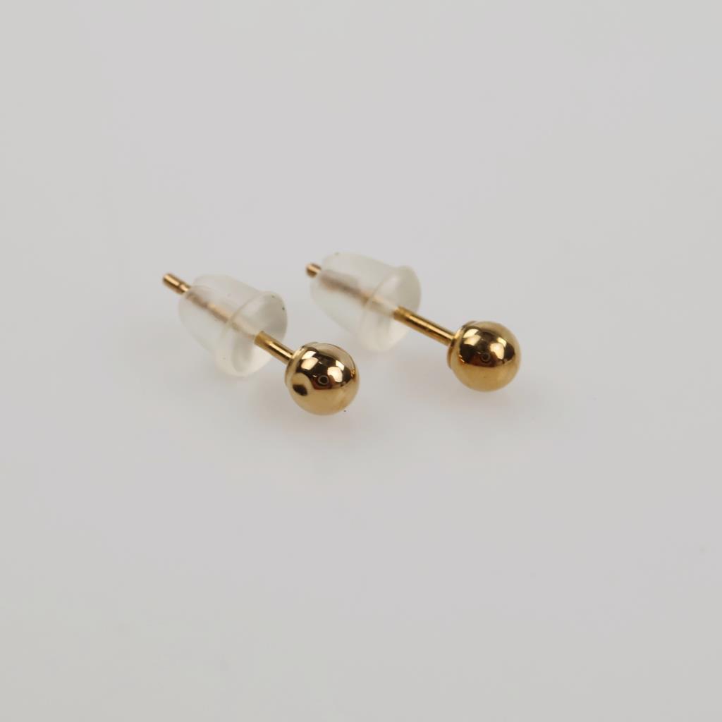 14kt Gold Hollow Ball Stud Earrings