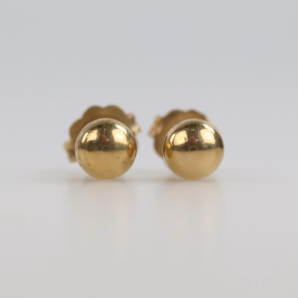 14kt Gold Hollow Ball Stud Earrings