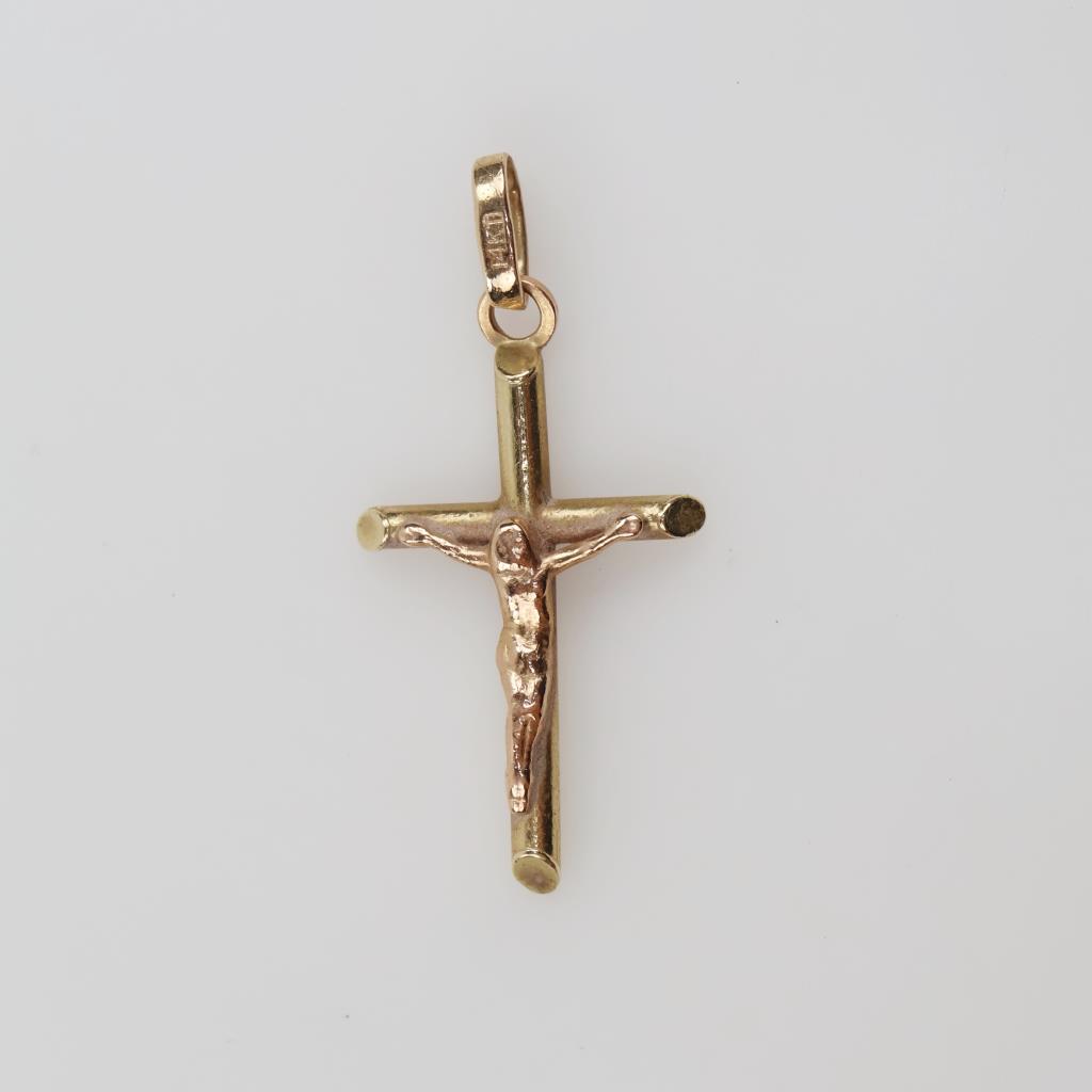 14kt Gold Hollow Cross Pendant