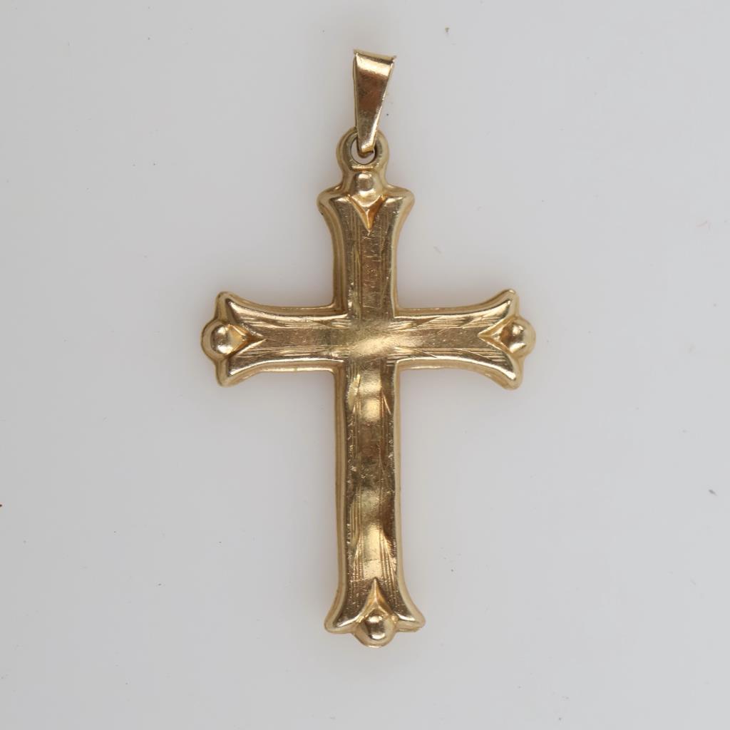 14kt Gold Hollow Cross Pendant