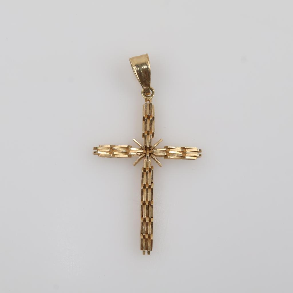 14kt Gold Hollow Cross Pendant