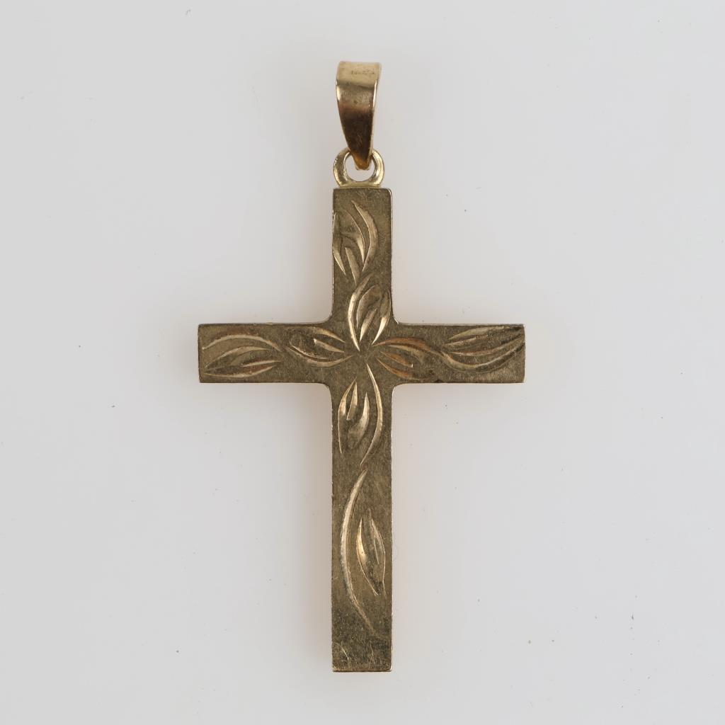14kt Gold Hollow Cross Pendant