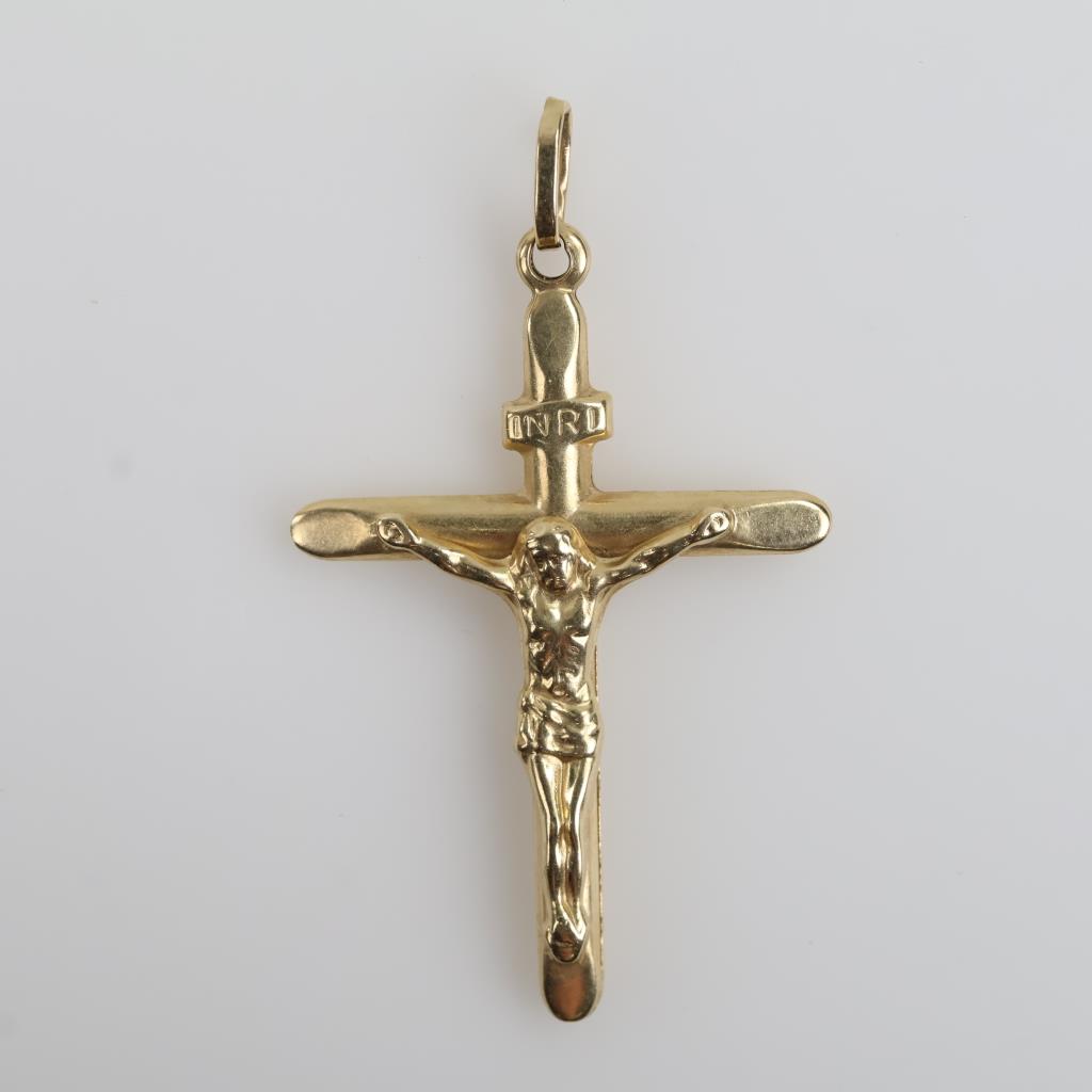 14kt Gold Hollow Cross Pendant