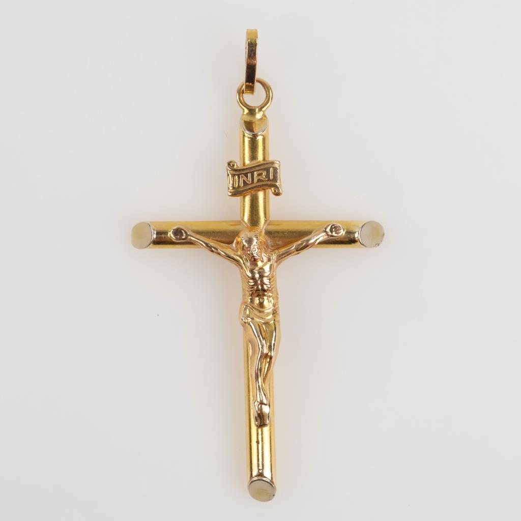 14kt Gold Hollow Cross Pendant