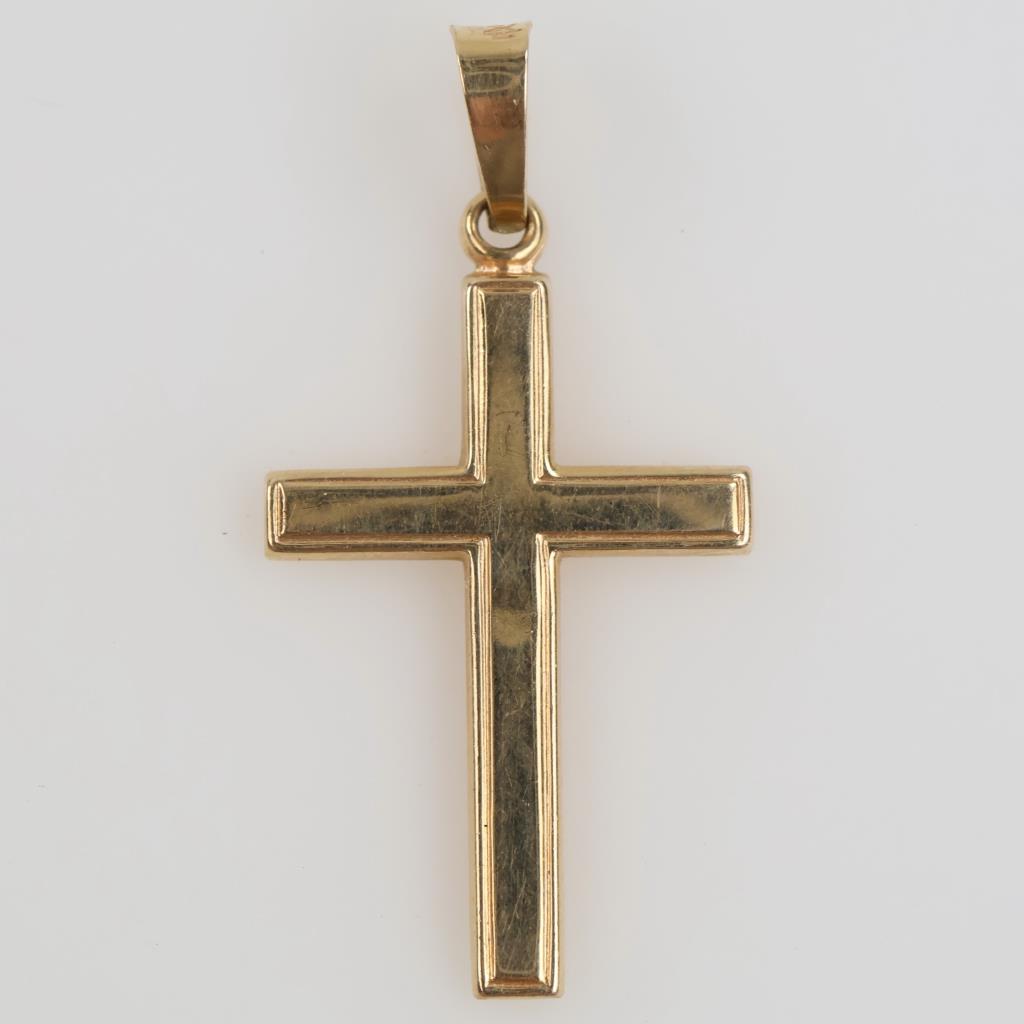 14kt Gold Hollow Cross Pendant