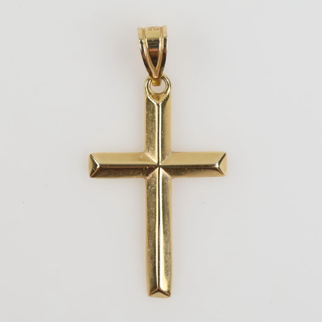 14kt Gold Hollow Cross Pendant