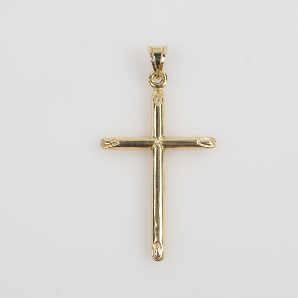 14kt Gold Hollow Cross Pendant