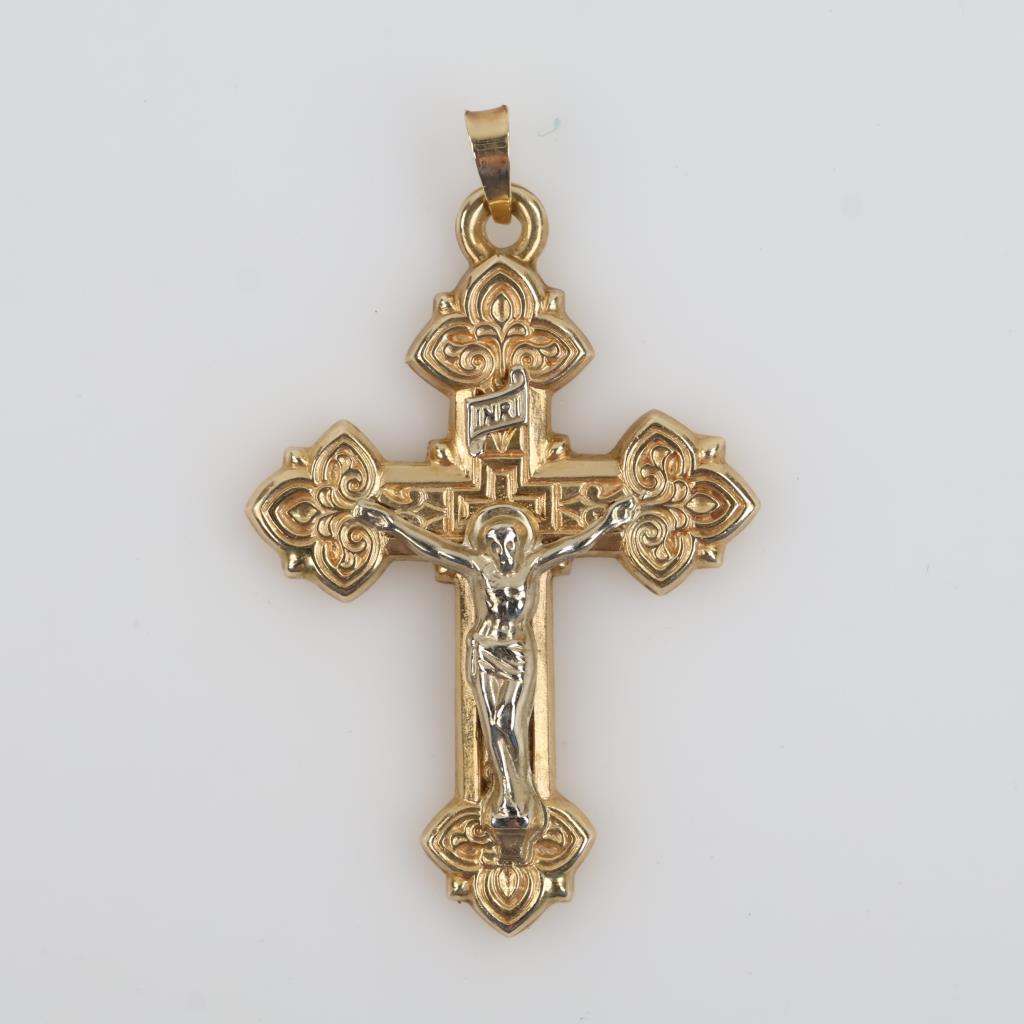 14kt Gold Hollow Cross Pendant