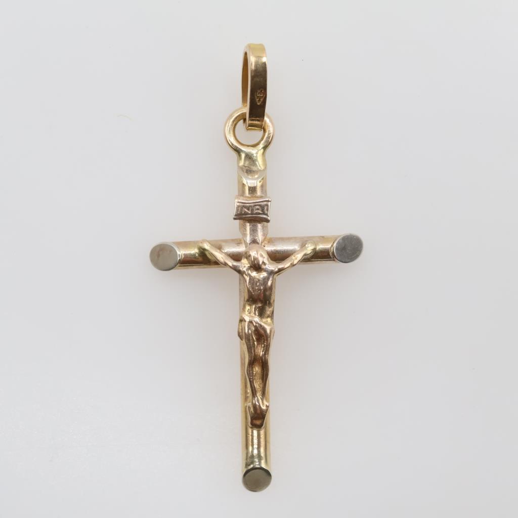 14kt Gold Hollow Cross Pendant