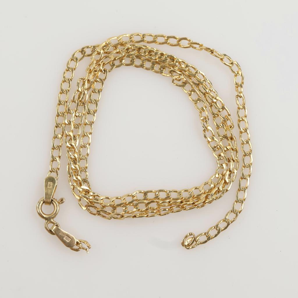 14kt Gold Hollow Curb Link Necklace
