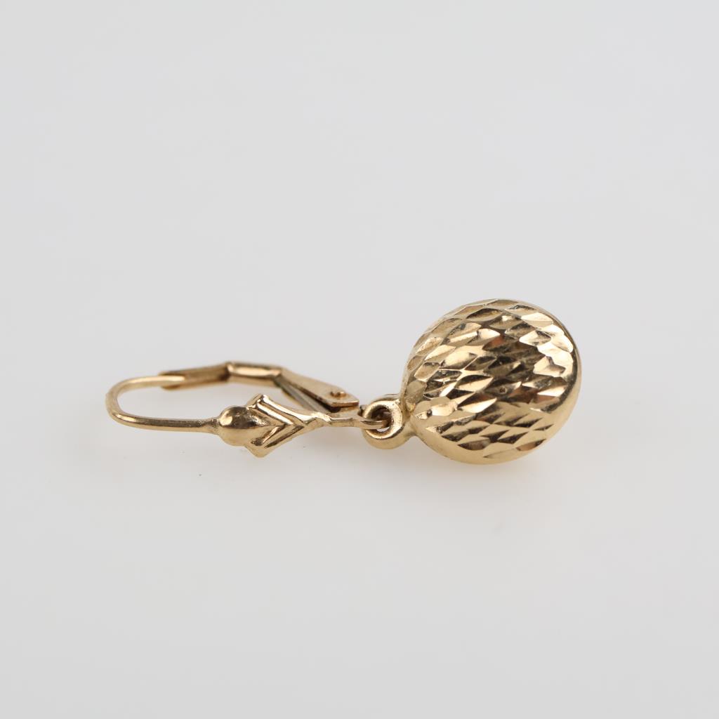 14kt Gold Hollow Dangle Earring